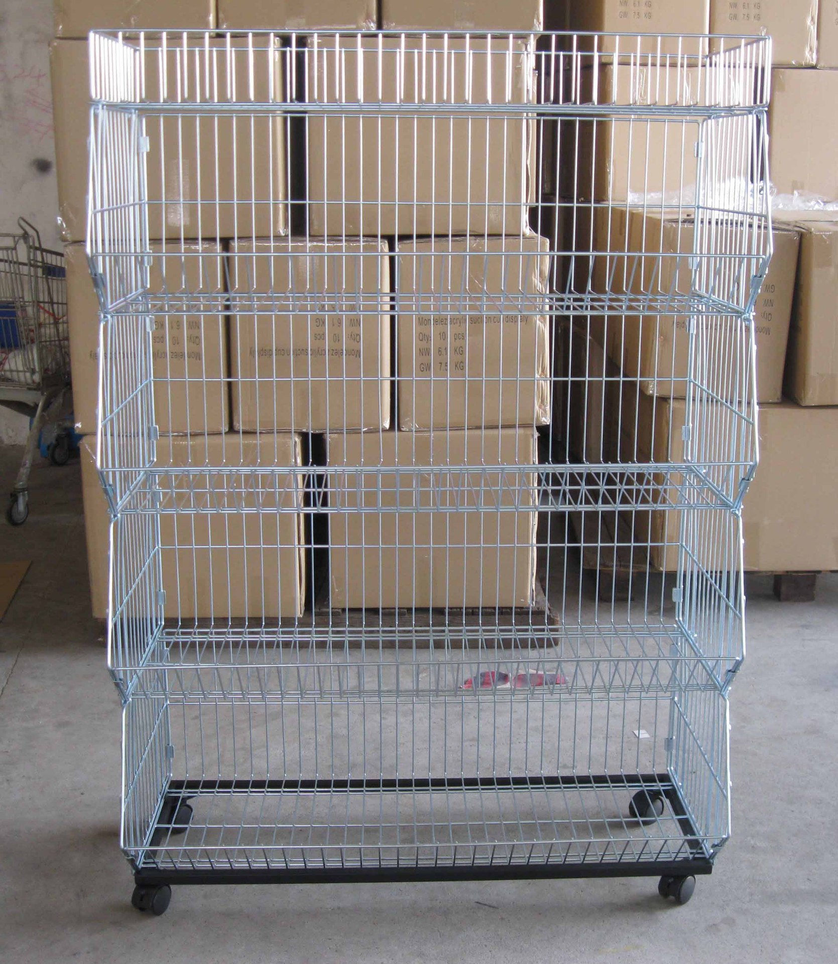 单面斜口笼喷塑层格式金属超市展示货架折叠商超模具架商用货架