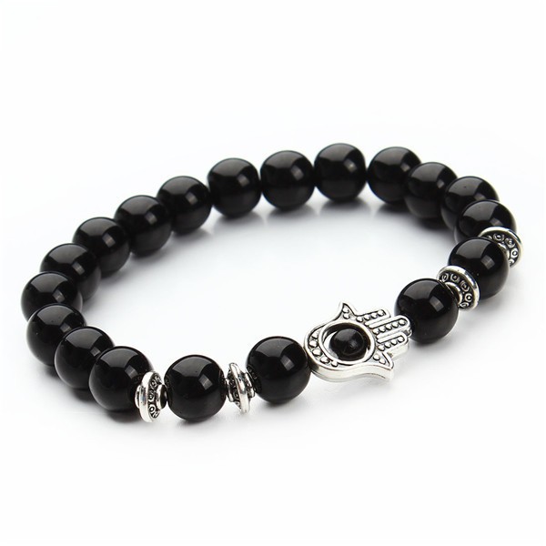 Retro Palm Beaded Alloy Plating Bracelets
