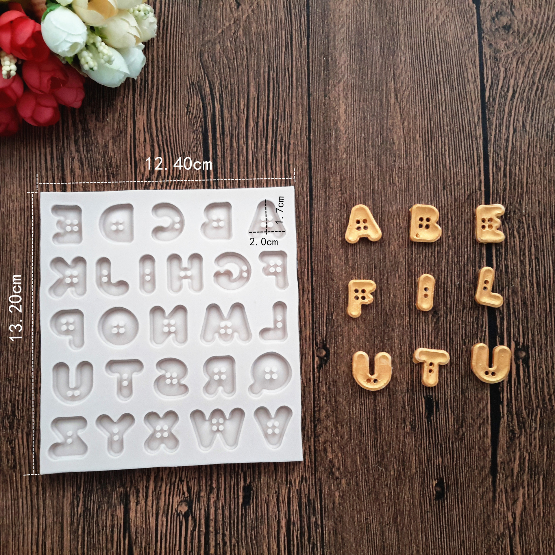 Molde de silicona flip letter botón molde de pastel de silicona chocolate flip letter molde de silicona al por mayor