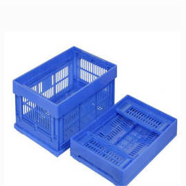 促销山东 北京塑料折叠箱物流箱周转箩 塑胶箱 带盖折叠收纳筐