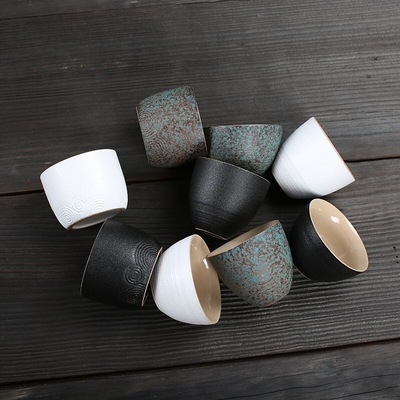 大岸堂 粗陶主人杯單杯 品茗杯陶瓷個人功夫小茶杯單杯聞香杯茶碗