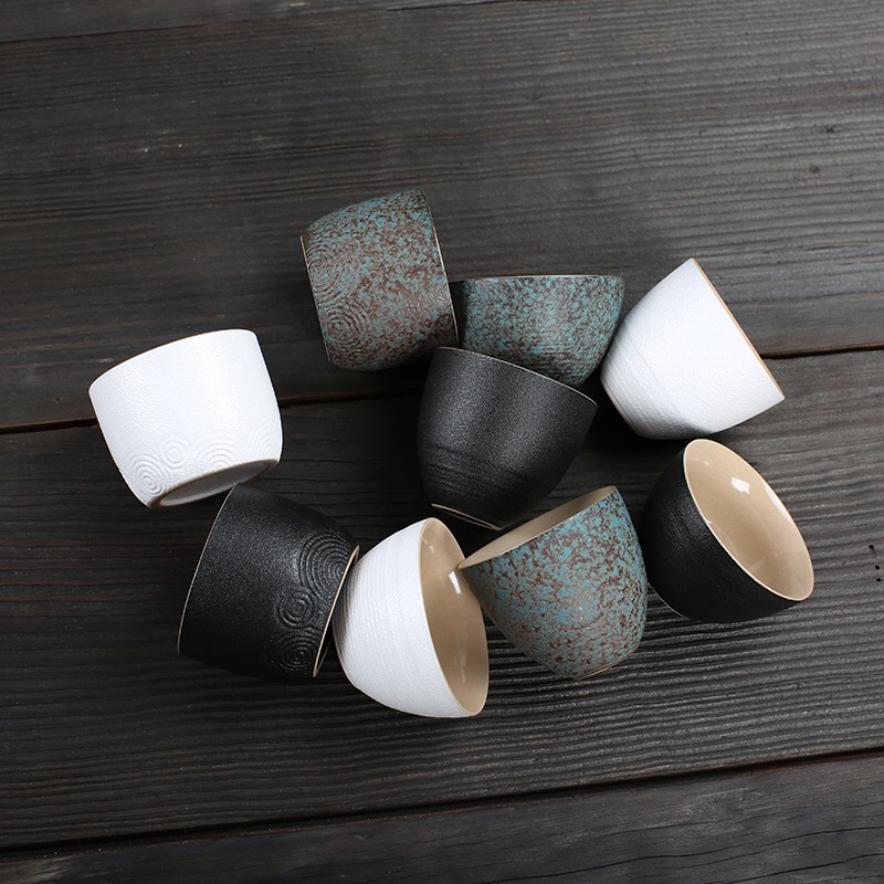 大岸堂 粗陶主人杯單杯 品茗杯陶瓷個人功夫小茶杯單杯聞香杯茶碗