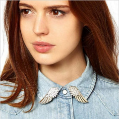 懷琅飾品廠家批發 歐美潮范 金屬質感朋克風翅膀領針 胸針