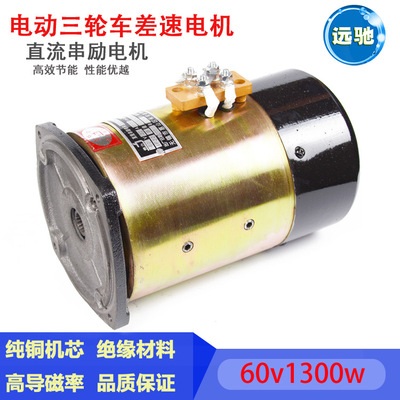 電動車差速電機60v1300W直流串勵電機遠馳電機拉坯車三輪車電機