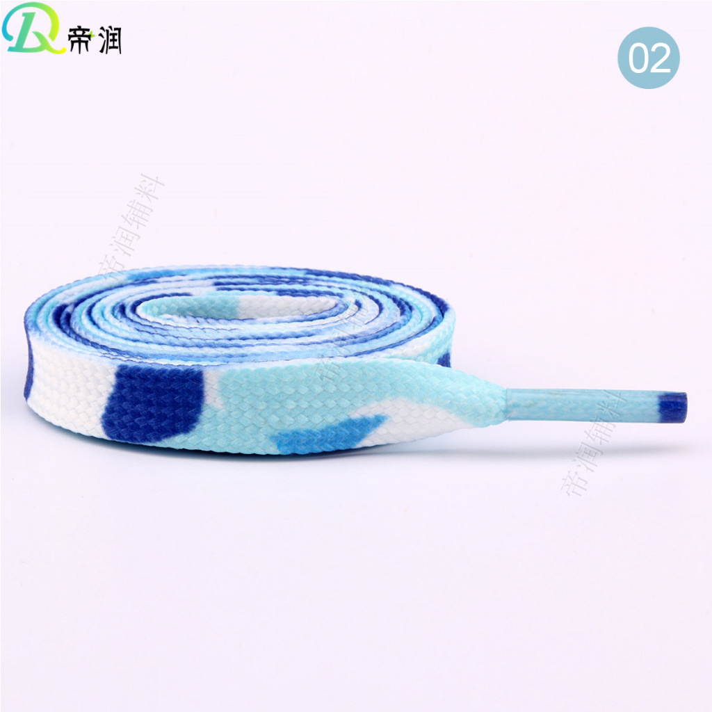 新款扁平七彩鞋带 织带轮滑鞋渐变彩蓝色印花休闲运动溜冰鞋鞋带-阿里巴巴