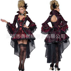 角色扮演 长袖吸血鬼女王万圣节女巫师服装 cosplay 游戏情趣内衣