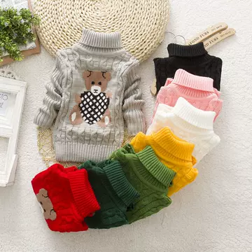 A children's sweater issued on behalf of the new autumn style small and medium-sized long sleeved boys and girls cartoon high neck sweater 0526 - ShopShipShake