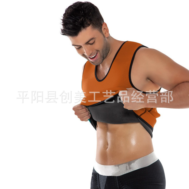 Hombres de neopreno shapewear apretado vientre superior chaleco corsé cuerpo conformación ropa interior