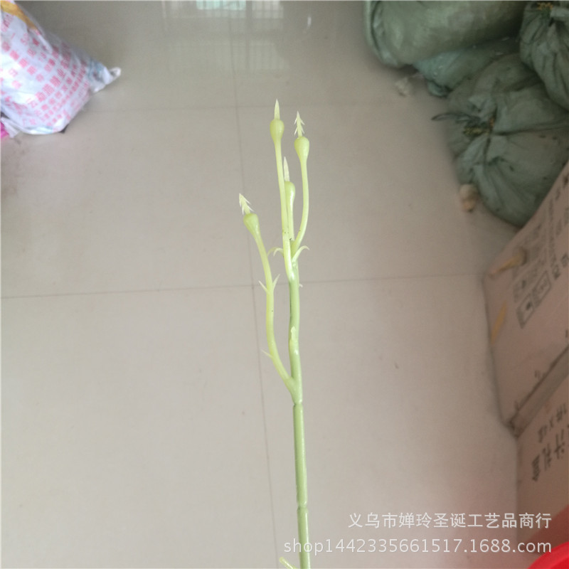 仿真花枝头 48厘米4头玫瑰花枝 香皂花杆 花店假花装饰材料配件