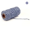 17# Deep blue+white*2mm two -color cotton rope (100 yards)