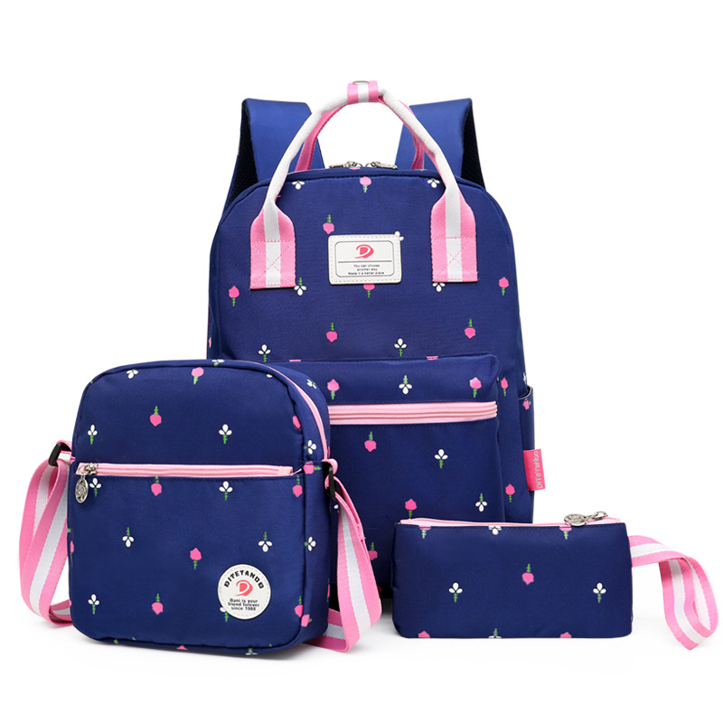 2018 new pattern Canvas shoulders back Female bag Three-piece Suite Student bag schoolbag multi-function High-capacity Casual Bags