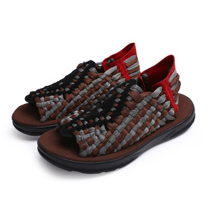 ស្បែកជើងនារី Men Casual Sandals Hand Woven Slippers Shoes PZ165426