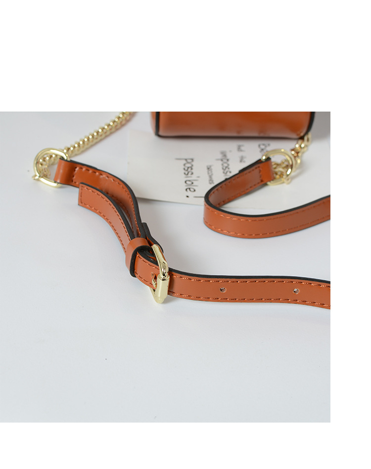 【真皮包包女2017新款韩版时尚链条锁扣小方