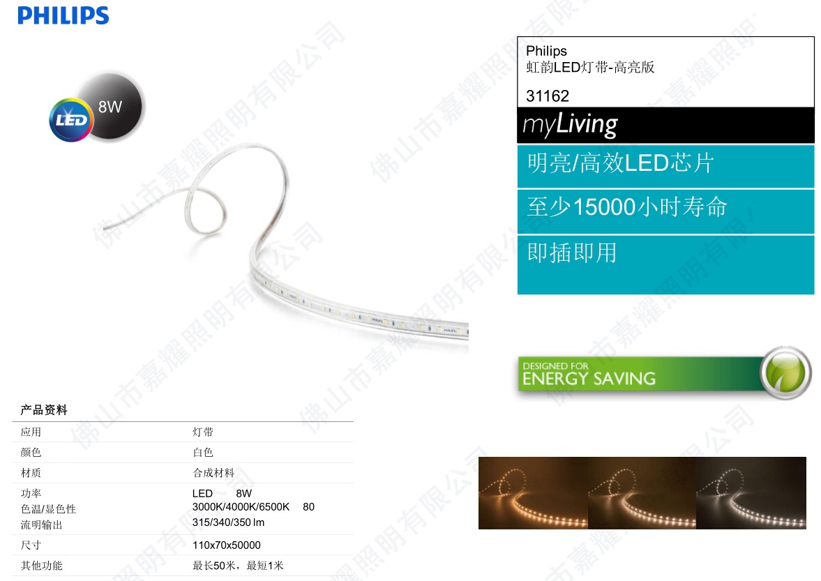 飞利浦虹韵LED灯带 31161明亮版 220V高压灯带