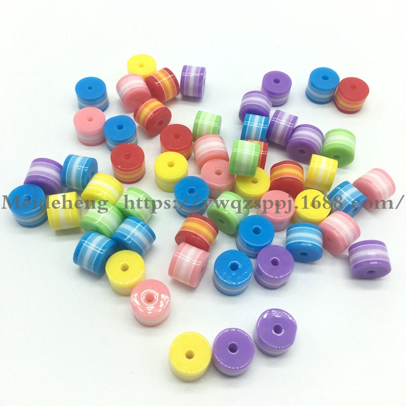 6MM-12mm colored striped resin beads cat's eye large hole cylindrical animal eye beads DIY jewelry accessories detail image 15