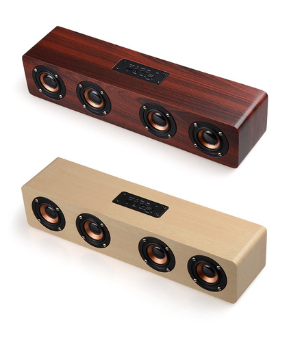 W8 Wooden Wireless Bluetooth Speaker Home Computer Phone TV Card Sound Gift Manufacturer Wholesale