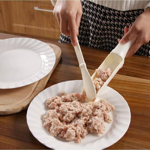 Kitchen DIY meatball maker two-piece set with spatula, fish and shrimp meatball mold, vegetarian meatballs can be customized with LOGO