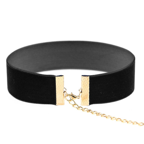 European and American simple retro personality punk gothic wide velvet necklace velvet neck chain clavicle chain choker collar