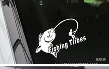 外贸专户外运动钓鱼车贴纸 Go Fishing TRIBES车贴钓鱼垂钓贴纸
