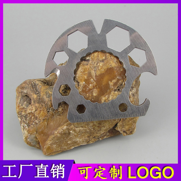 户外多用EDC口袋卡片工具 多功能开瓶器扳手螺丝刀 扇贝工具制作