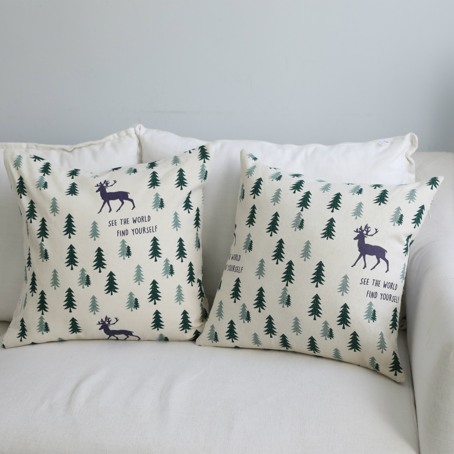 北欧简约长方形沙发抱枕腰枕套棉麻靠垫套长条椅子靠背不含芯