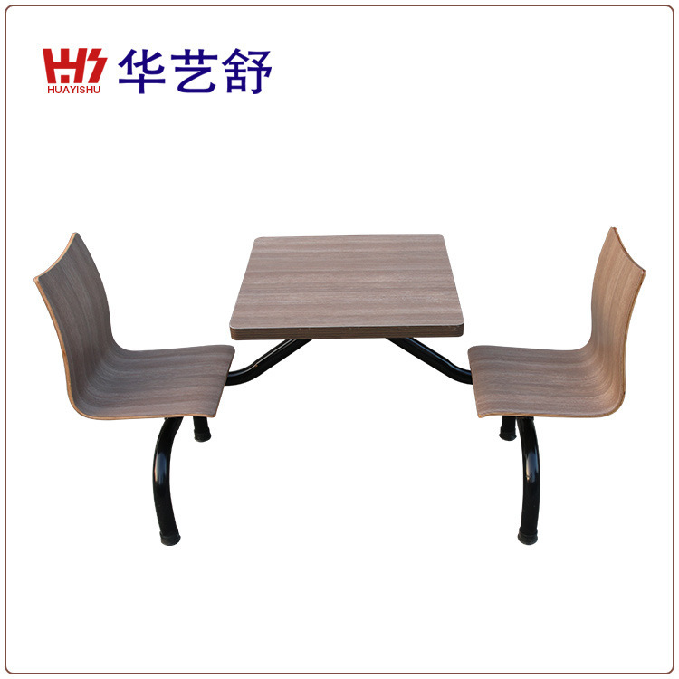 Two-person conjoined dining table unit factory staff canteen dining table and chair combination snack shop milk tea shop chair Two-person conjoined dining table unit factory staff canteen dining table and chair combination snack shop milk tea shop chair