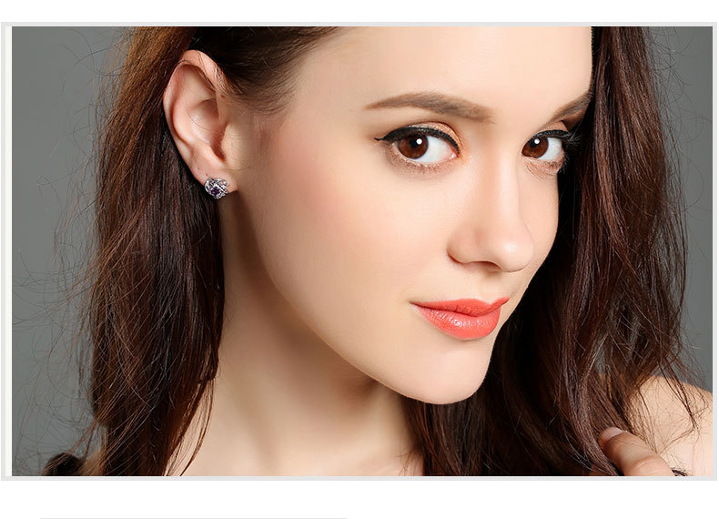 Korean Diamond Four-leaf Clover Earrings Simple Ear Jewelry Wholesale display picture 5