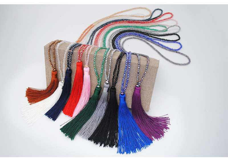 Ethnic Style Tassel Artificial Crystal Beaded Women's Sweater Chain display picture 2