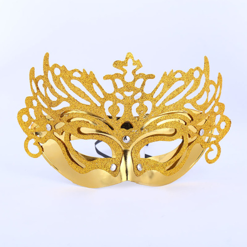 Venetian Princess Mask Half Face Eye Mask Couple Stage Performance Nightclub Gold Powder Flower Piece Wholesale