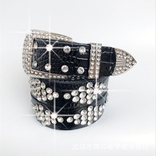 一件代发女士腰带 时尚免费代理腰带 裤带水钻镶嵌针扣 带钻皮带