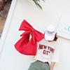 Brand one-shoulder bag, cosmetic bag, cute space handheld pen with bow, small clutch bag