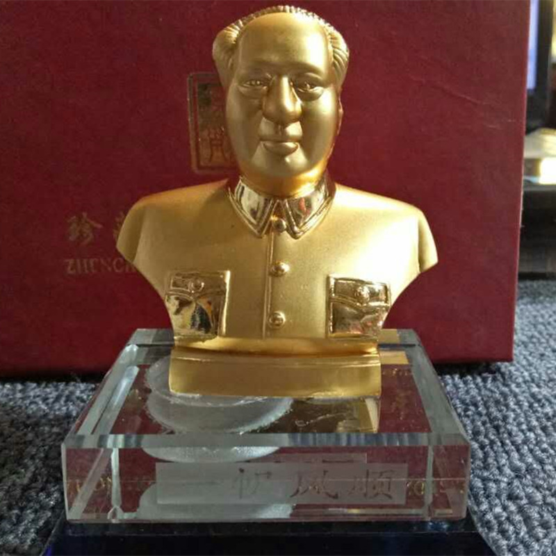 精品汽車香水座雙色水晶底座毛主席車座平安汽車擺件批發壹件代發