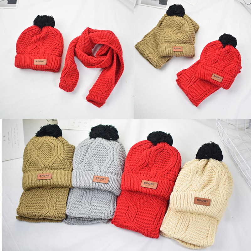 冬天寶寶毛線帽子圍巾兩件套裝男女兒童加絨加厚毛線帽子圍脖套件