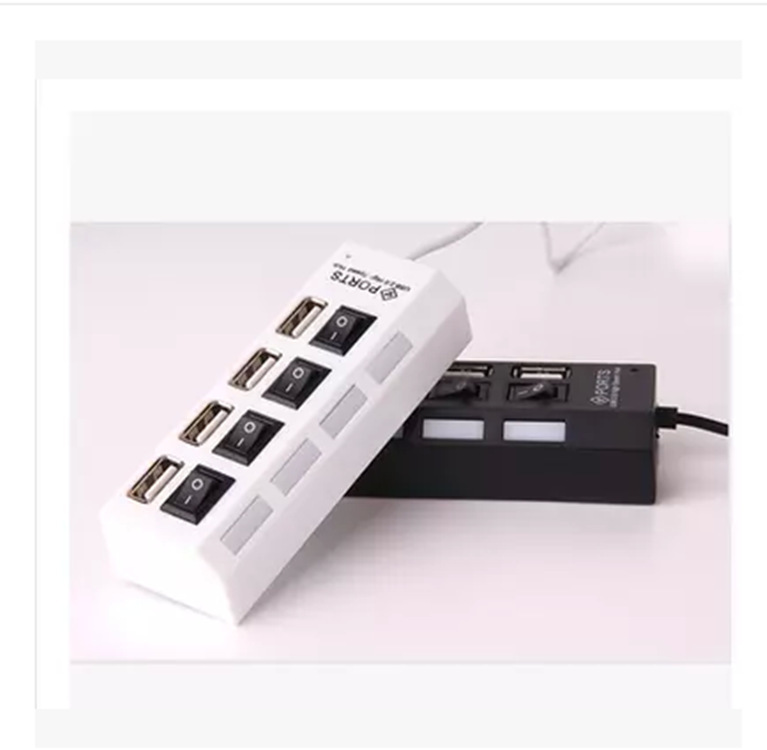 厂家直销 USB HUB带开关 USB一分四分线器 1拖4口分支器扩展器