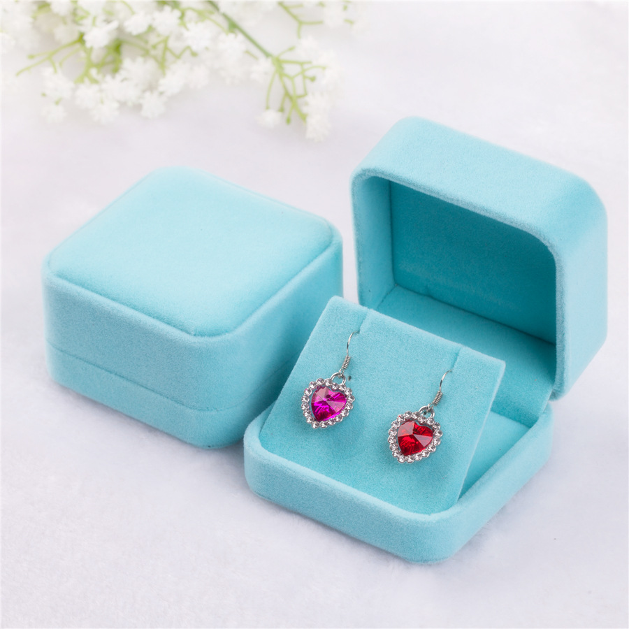 Square, Solid Color Pattern 1 Piece Fashion Square Solid Color Flannel Jewelry Boxes