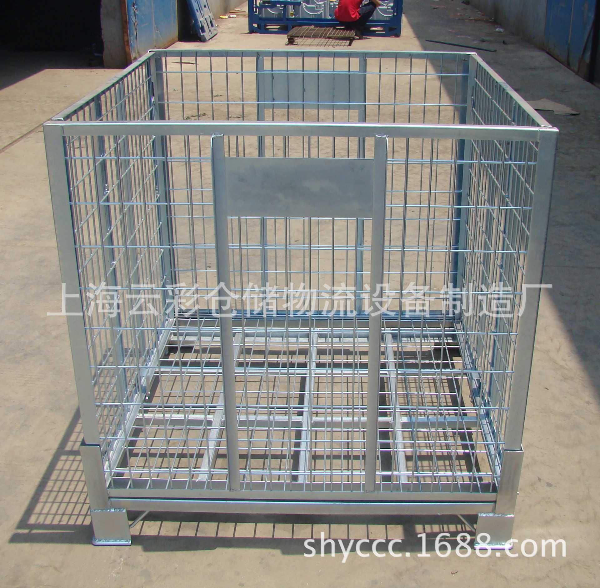 上海武汉汽车零部件周转料架网格箱堆叠筐料架网笼仓储笼金属网箱