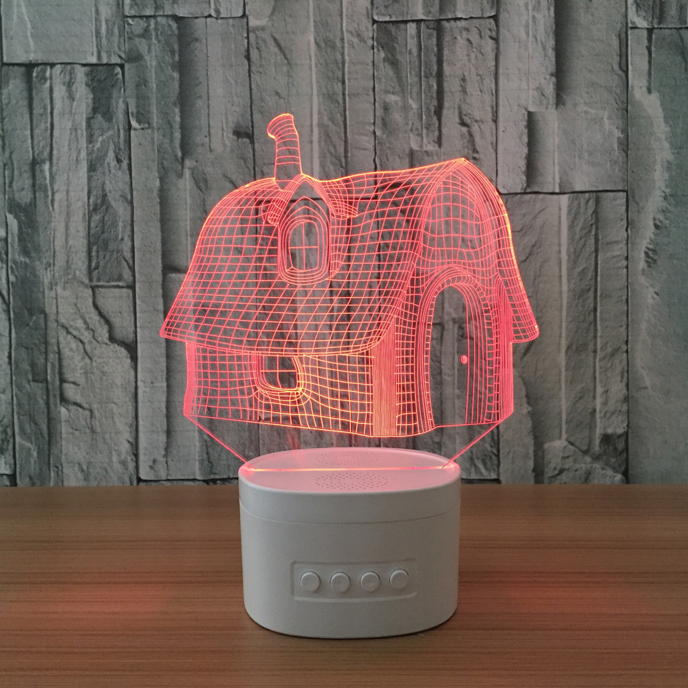 3D灯 蓝牙音箱灯 五彩led灯礼品台灯小夜灯