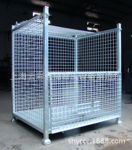 上海武汉汽车零部件周转料架网格箱堆叠筐料架网笼瓶胚笼金属网箱