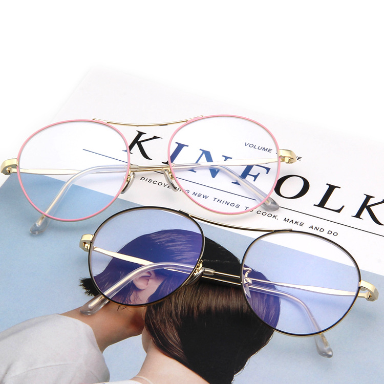 韩版网红金属细框眼镜架超轻复古眼镜090 文艺