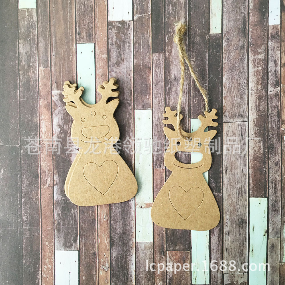 圣诞款牛皮纸吊牌圣诞老人驯鹿手工烘焙礼物包装标签亚马逊eBay