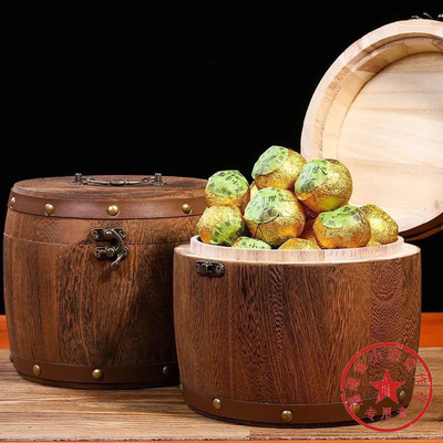 2019年木桶装小青柑醇香陈皮普洱茶柑普茶 桔普陈香型茶叶批发|ru