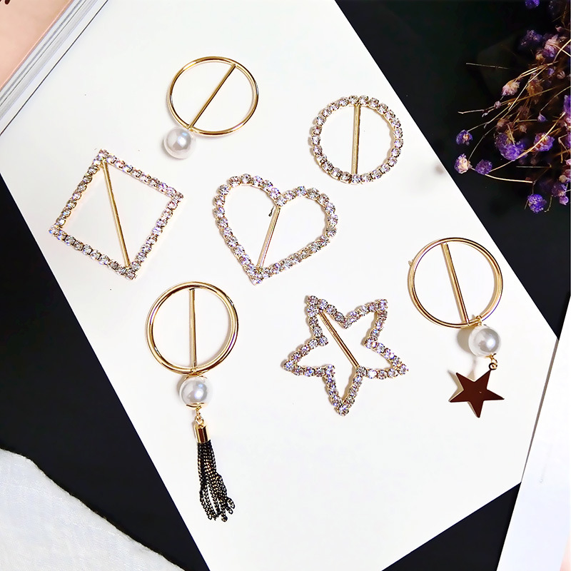 fashion Versatile love Geometry a corner of a garment Knot Diamond Button clothes Ouch shirt button Silk scarf button