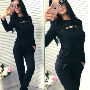Autumn new long-sleeved sweater two-piece casual sportswear suit