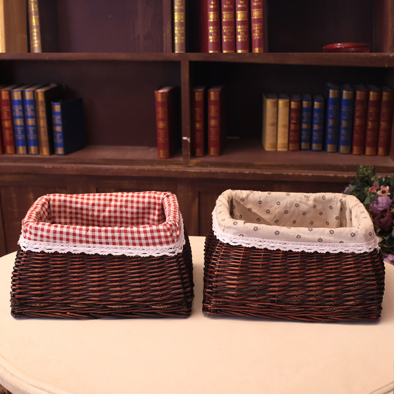 鼎耀工艺柳编收纳筐藤条编织储物篮倒梯形杂物收纳篮厂家低价批发