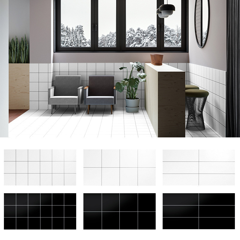 300*600 simple modern kitchen bathroom bathroom tile small white brick black line small square brick Plaid brick 300*600 simple modern kitchen bathroom bathroom tile small white brick black line small square brick Plaid brick