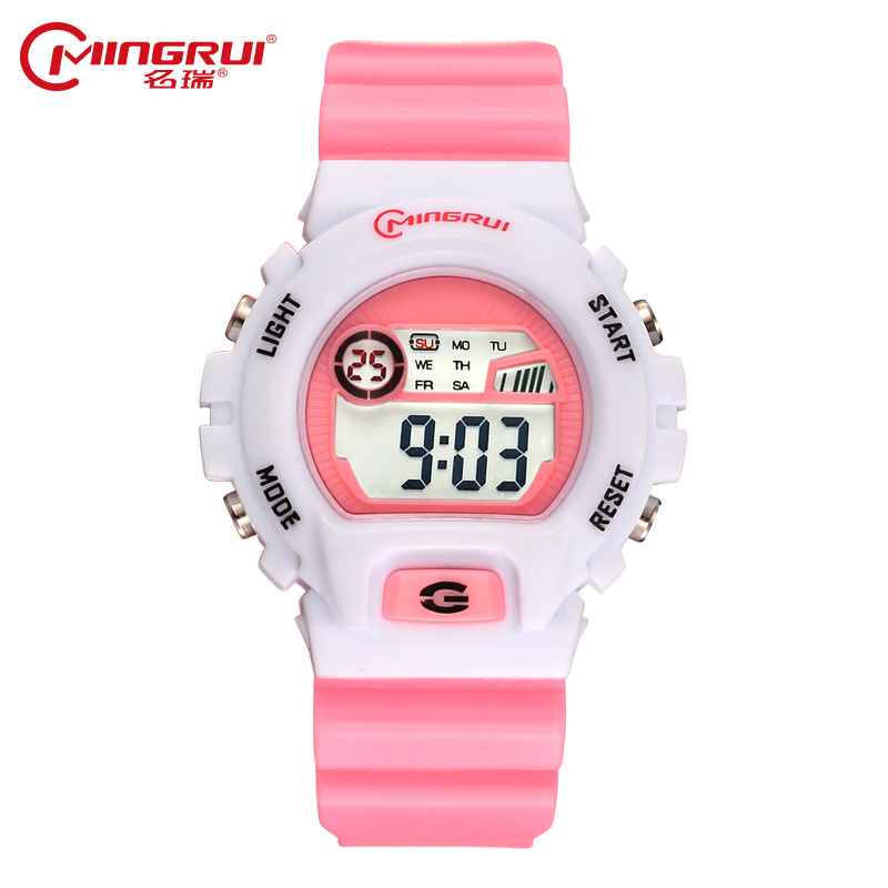 厂家直销学生电子表 儿童多功能防水多彩手表闹铃夜光表一件代发