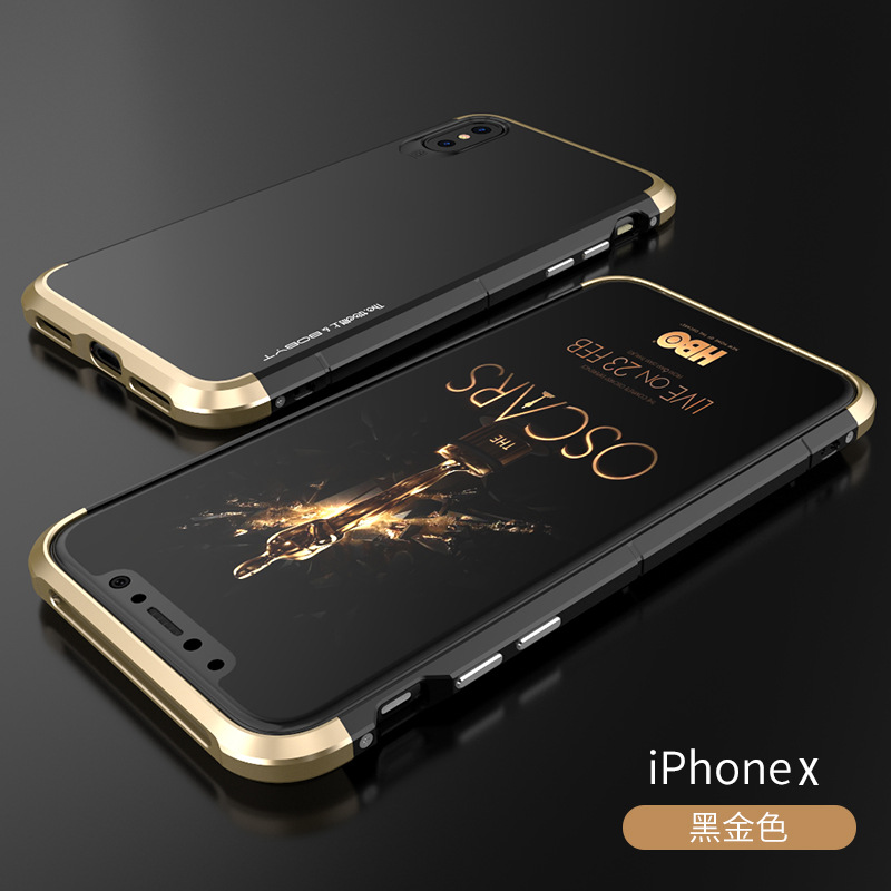 GINMIC Shield Aluminum Metal Frame Hard PC Back Cover Case for Apple iPhone X