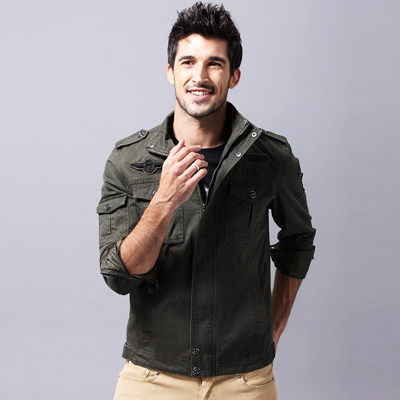 Amazon algodón lavado chaqueta hombres uniforme militar herramientas más tamaño otoño e invierno europeo y americano chaqueta al aire libre