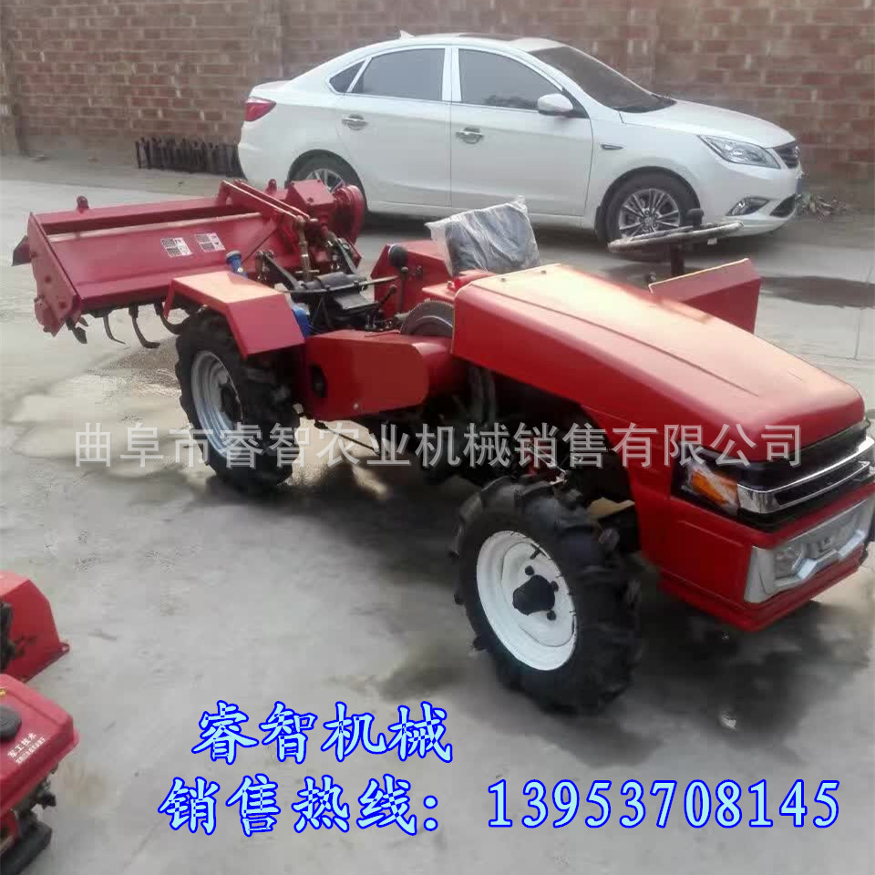 山地丘陵打药小型四轮旋耕机