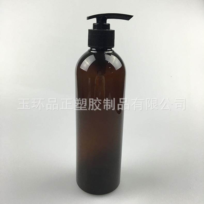 厂家定制500MLpet塑料洗发水瓶 创意新款半透明深棕色沐浴露瓶